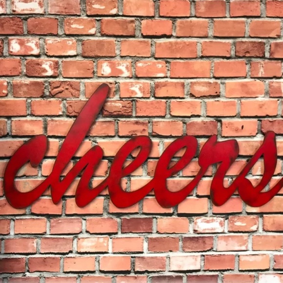 Cheers steel sign in rustic apple red - Picture 7 of 7